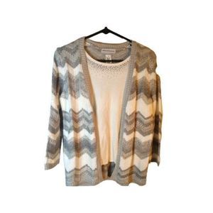 Alfred‎ Dunner Sweater With Embellished Shirt Front Size PS